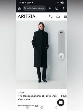 Aritzia Wilfred Cocoon Wool Coat Black S – Timeless Staple